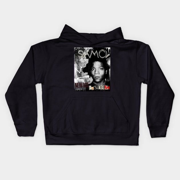 Basquiat Collage Kids Hoodie by bulletstudios